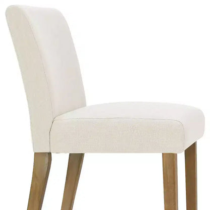 Lot de 2 chaises de salle à manger sans accoudoirs, chaises de salle à manger Parsons avec pieds en bois, chaises de cuisine rembourrées en lin pour salle à manger - Panipeachy