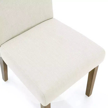 Lot de 2 chaises de salle à manger sans accoudoirs, chaises de salle à manger Parsons avec pieds en bois, chaises de cuisine rembourrées en lin pour salle à manger - Panipeachy