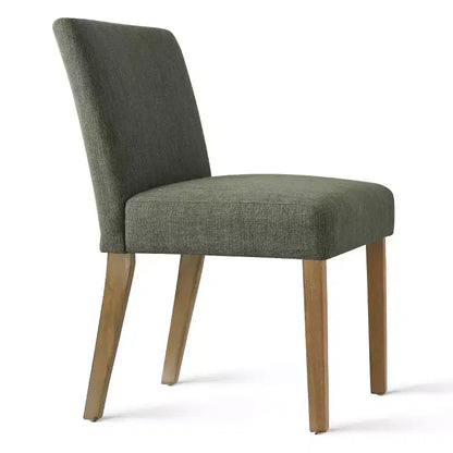 Lot de 2 chaises de salle à manger sans accoudoirs, chaises de salle à manger Parsons avec pieds en bois, chaises de cuisine rembourrées en lin pour salle à manger - Panipeachy