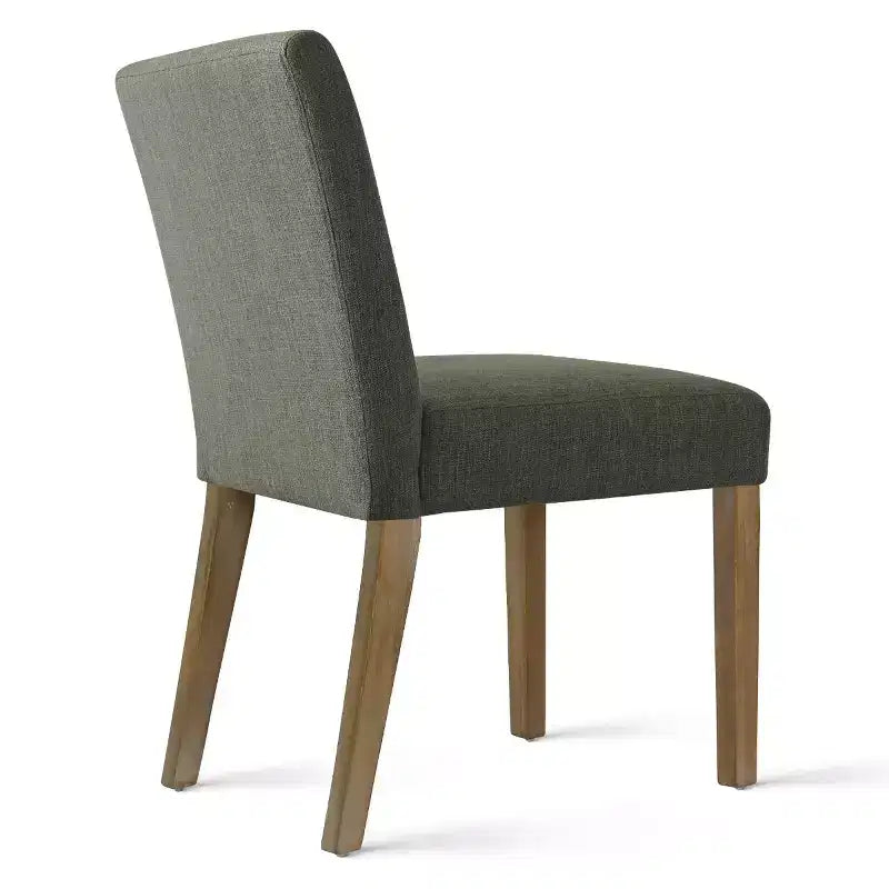 Lot de 2 chaises de salle à manger sans accoudoirs, chaises de salle à manger Parsons avec pieds en bois, chaises de cuisine rembourrées en lin pour salle à manger - Panipeachy
