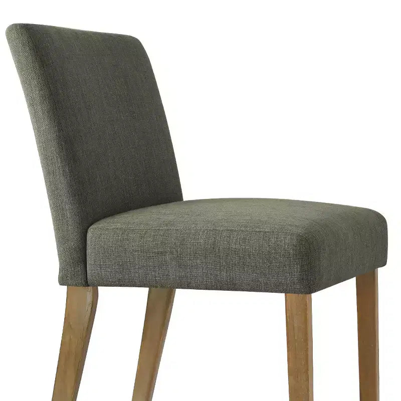 Lot de 2 chaises de salle à manger sans accoudoirs, chaises de salle à manger Parsons avec pieds en bois, chaises de cuisine rembourrées en lin pour salle à manger - Panipeachy