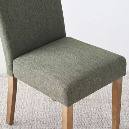 Lot de 2 chaises de salle à manger sans accoudoirs, chaises de salle à manger Parsons avec pieds en bois, chaises de cuisine rembourrées en lin pour salle à manger - Panipeachy