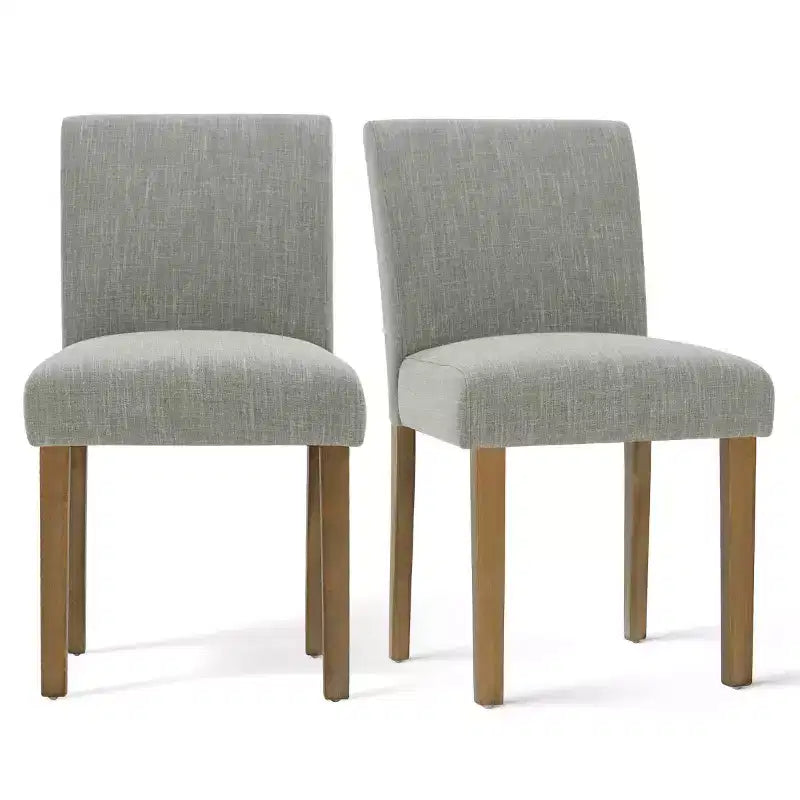 Lot de 2 chaises de salle à manger sans accoudoirs, chaises de salle à manger Parsons avec pieds en bois, chaises de cuisine rembourrées en lin pour salle à manger - Panipeachy