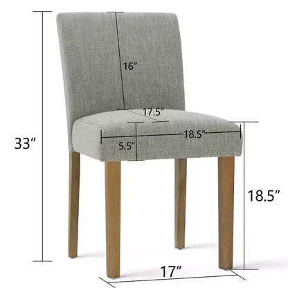Lot de 2 chaises de salle à manger sans accoudoirs, chaises de salle à manger Parsons avec pieds en bois, chaises de cuisine rembourrées en lin pour salle à manger - Panipeachy