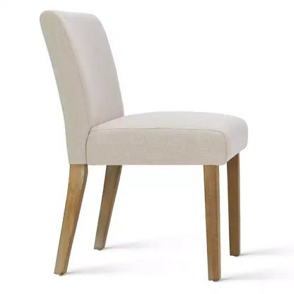 Lot de 2 chaises de salle à manger sans accoudoirs, chaises de salle à manger Parsons avec pieds en bois, chaises de cuisine rembourrées en lin pour salle à manger - Panipeachy
