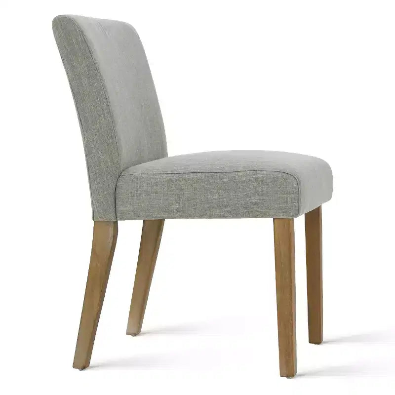 Lot de 2 chaises de salle à manger sans accoudoirs, chaises de salle à manger Parsons avec pieds en bois, chaises de cuisine rembourrées en lin pour salle à manger - Panipeachy