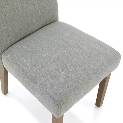 Lot de 2 chaises de salle à manger sans accoudoirs, chaises de salle à manger Parsons avec pieds en bois, chaises de cuisine rembourrées en lin pour salle à manger - Panipeachy