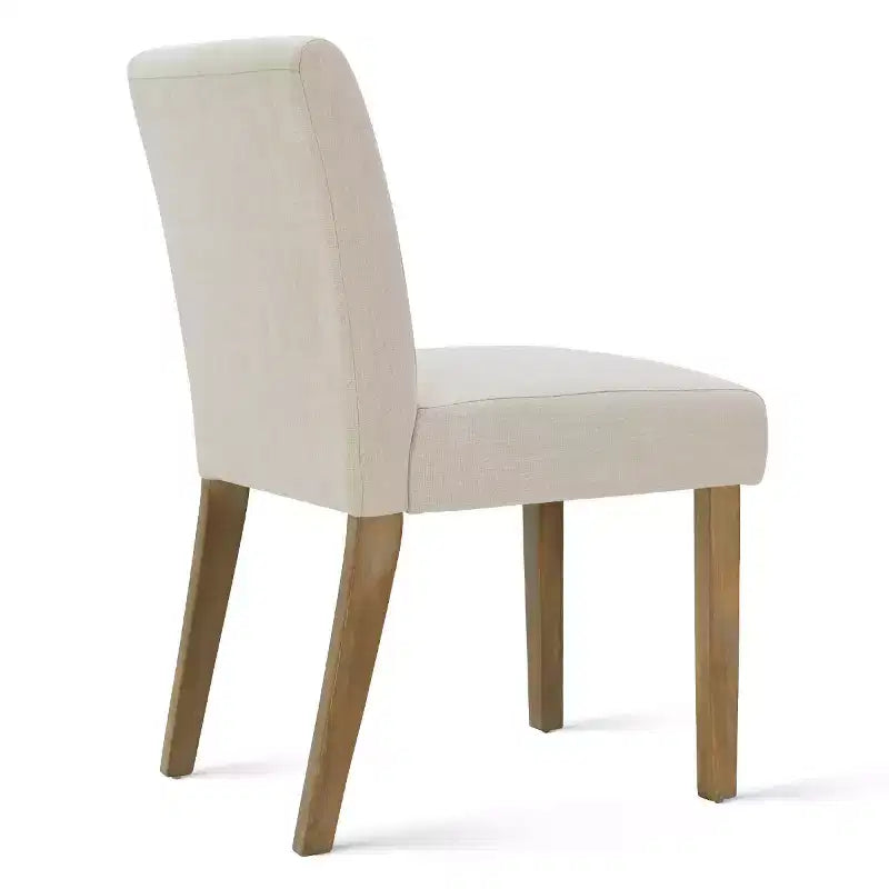 Lot de 2 chaises de salle à manger sans accoudoirs, chaises de salle à manger Parsons avec pieds en bois, chaises de cuisine rembourrées en lin pour salle à manger - Panipeachy