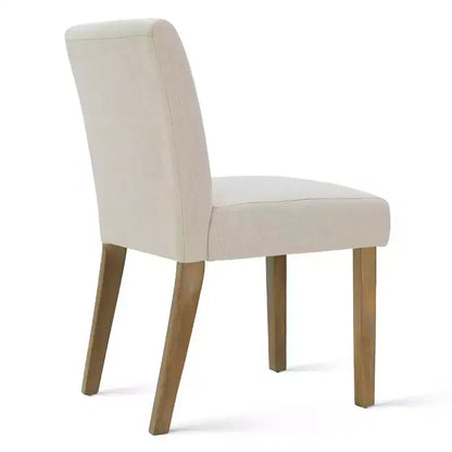 Lot de 2 chaises de salle à manger sans accoudoirs, chaises de salle à manger Parsons avec pieds en bois, chaises de cuisine rembourrées en lin pour salle à manger - Panipeachy
