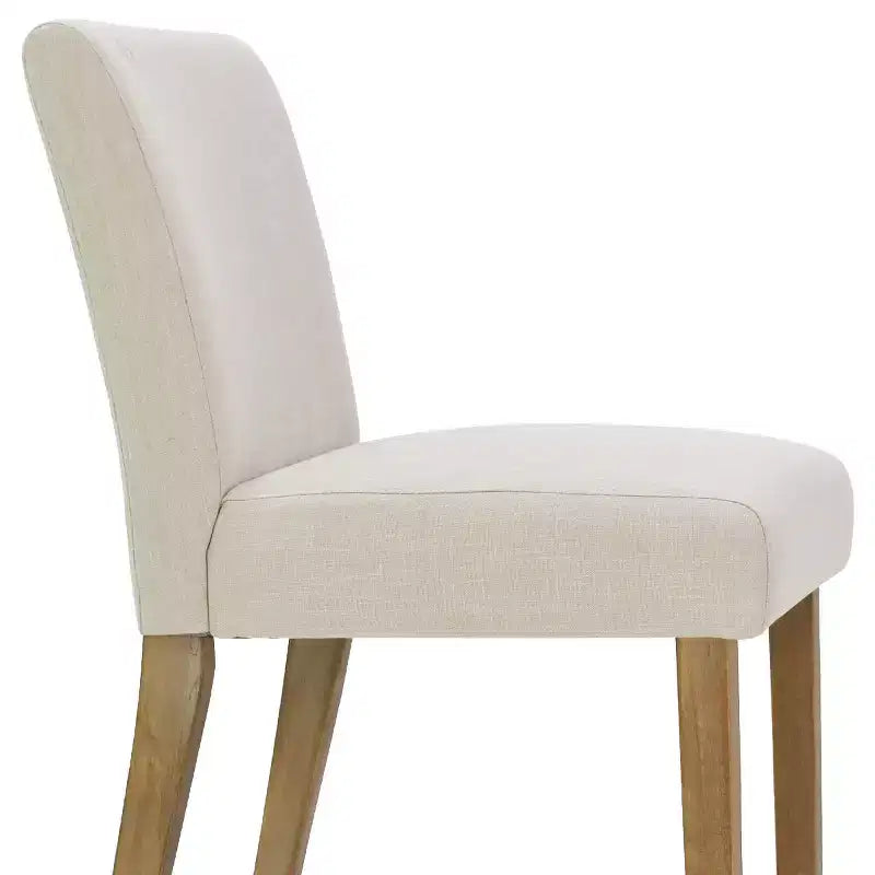 Lot de 2 chaises de salle à manger sans accoudoirs, chaises de salle à manger Parsons avec pieds en bois, chaises de cuisine rembourrées en lin pour salle à manger - Panipeachy