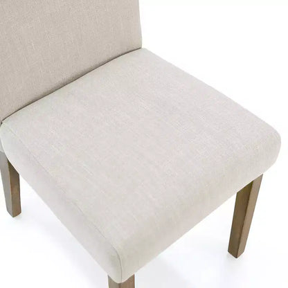 Lot de 2 chaises de salle à manger sans accoudoirs, chaises de salle à manger Parsons avec pieds en bois, chaises de cuisine rembourrées en lin pour salle à manger - Panipeachy