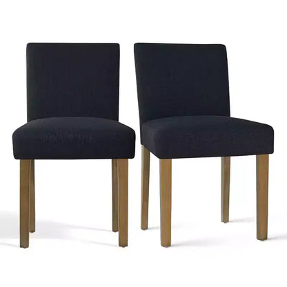 Lot de 2 chaises de salle à manger sans accoudoirs, chaises de salle à manger Parsons avec pieds en bois, chaises de cuisine rembourrées en lin pour salle à manger - Panipeachy
