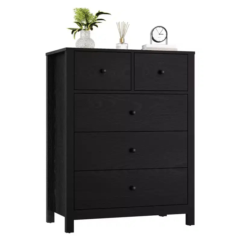 Commode 5 tiroirs Acekool, meuble de rangement vertical moderne avec tiroirs pour chambre, entrée ou bureau à domicile