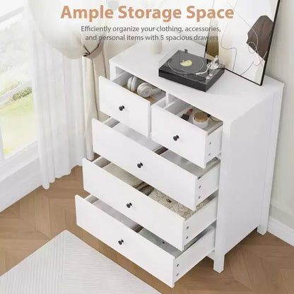 Commode 5 tiroirs Acekool, meuble de rangement vertical moderne avec tiroirs pour chambre, entrée ou bureau à domicile