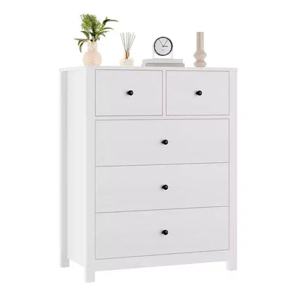 Commode 5 tiroirs Acekool, meuble de rangement vertical moderne avec tiroirs pour chambre, entrée ou bureau à domicile