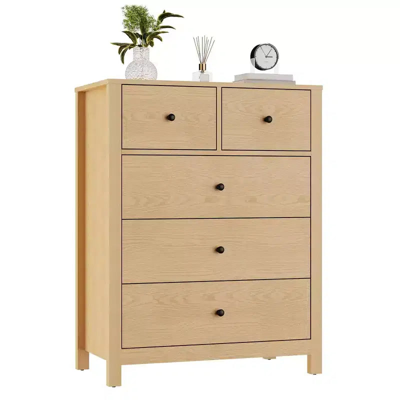 Commode 5 tiroirs Acekool, meuble de rangement vertical moderne avec tiroirs pour chambre, entrée ou bureau à domicile