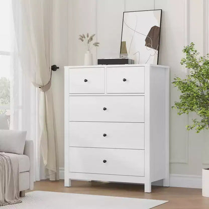 Commode 5 tiroirs Acekool, meuble de rangement vertical moderne avec tiroirs pour chambre, entrée ou bureau à domicile