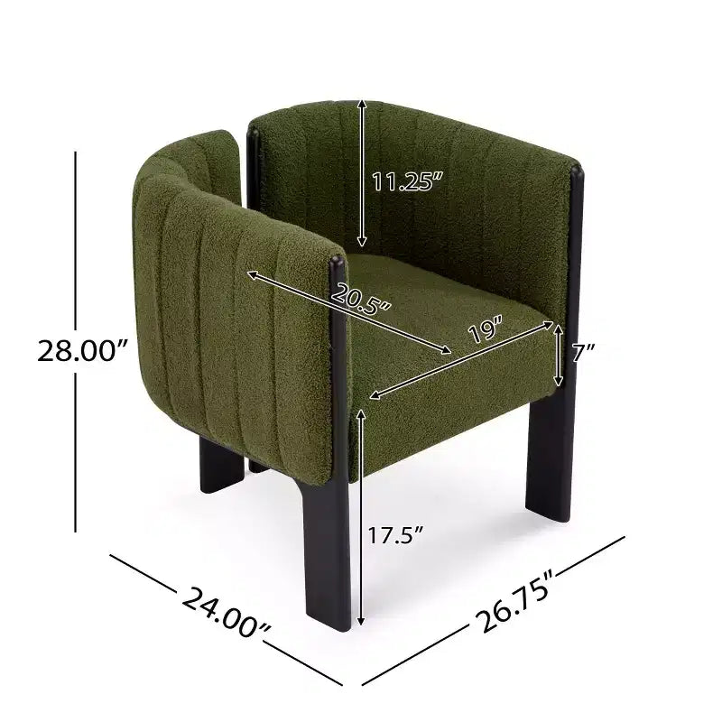Lot de 2 chaises de salle à manger modernes et élégantes en tissu bouclé avec pieds en bois, chaises d'appoint pour salon, cuisine élégante ou salle à manger - Panipeachy