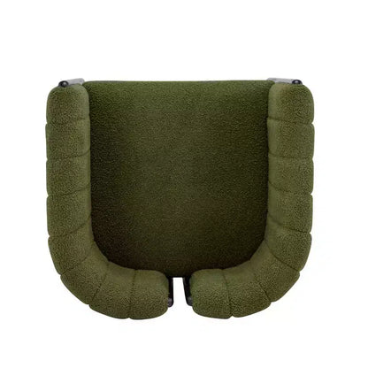 Lot de 2 chaises de salle à manger modernes et élégantes en tissu bouclé avec pieds en bois, chaises d'appoint pour salon, cuisine élégante ou salle à manger - Panipeachy