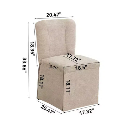 Lot de 2 chaises de salle à manger modernes en lin avec assise et dossier rembourrés, chaises de salle à manger sans accoudoirs rembourrées pour salle à manger ou cuisine-Panipeachy