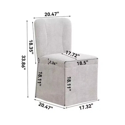 Lot de 2 chaises de salle à manger modernes en lin avec assise et dossier rembourrés, chaises de salle à manger sans accoudoirs rembourrées pour salle à manger ou cuisine-Panipeachy