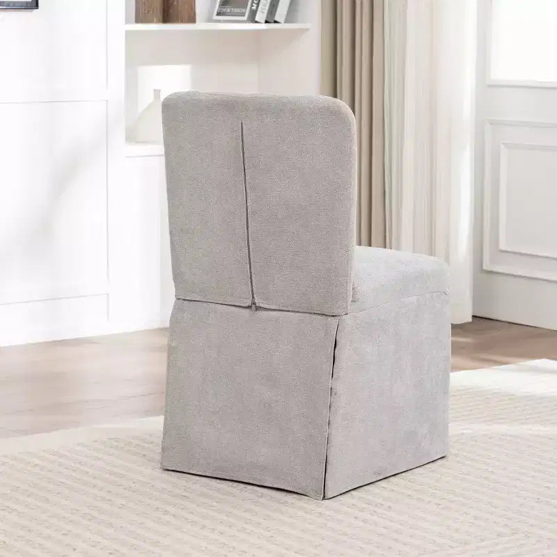 Lot de 2 chaises de salle à manger modernes en lin avec assise et dossier rembourrés, chaises de salle à manger sans accoudoirs rembourrées pour salle à manger ou cuisine-Panipeachy