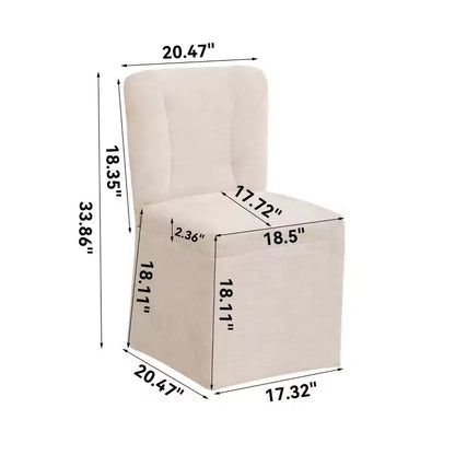 Lot de 2 chaises de salle à manger modernes en lin avec assise et dossier rembourrés, chaises de salle à manger sans accoudoirs rembourrées pour salle à manger ou cuisine-Panipeachy