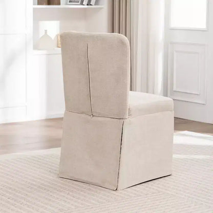 Lot de 2 chaises de salle à manger modernes en lin avec assise et dossier rembourrés, chaises de salle à manger sans accoudoirs rembourrées pour salle à manger ou cuisine-Panipeachy