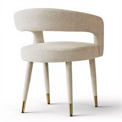 Lot de 8 chaises de salle à manger capitonnées en chenille avec accoudoirs, chaises modernes en tissu avec pieds en métal pour salle à manger ou cuisine - Panipeachy