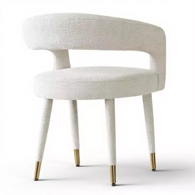 Lot de 8 chaises de salle à manger capitonnées en chenille avec accoudoirs, chaises modernes en tissu avec pieds en métal pour salle à manger ou cuisine - Panipeachy