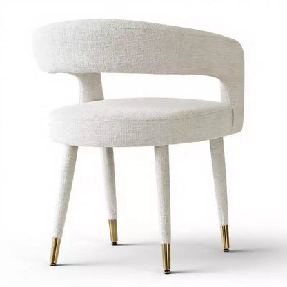Lot de 8 chaises de salle à manger capitonnées en chenille avec accoudoirs, chaises modernes en tissu avec pieds en métal pour salle à manger ou cuisine - Panipeachy