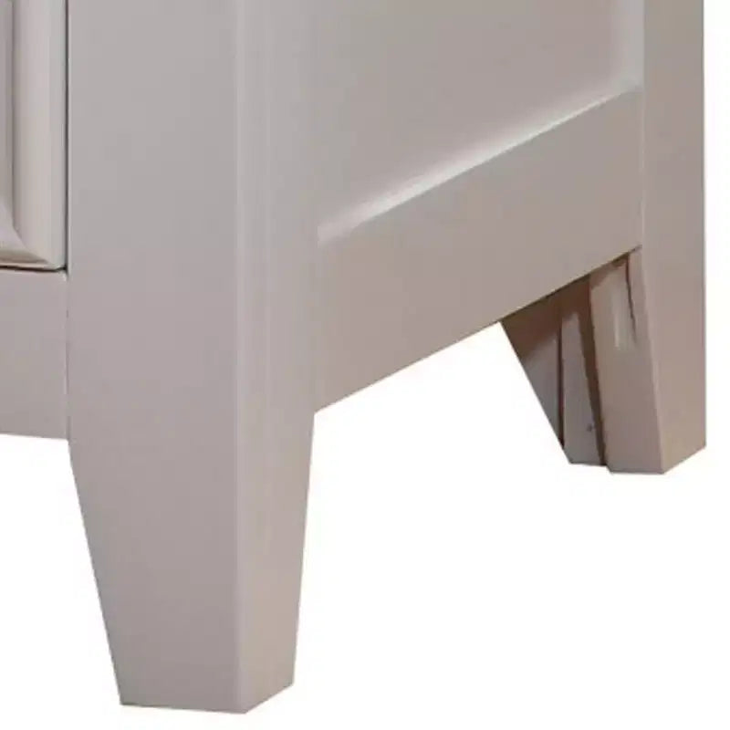 Table de chevet Royal Hampton en bois et métal avec 2 tiroirs, Blanc