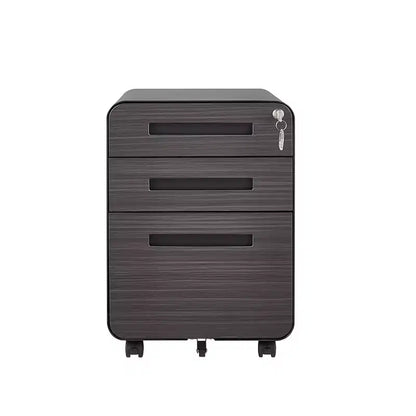 Classeur mobile à 3 tiroirs avec serrure, petit classeur avec 5 roulettes, design anti-basculement, classeur à roulettes entièrement assemblé