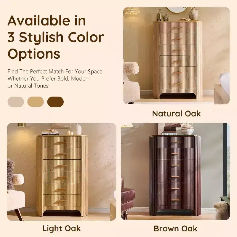 Commode cannelée pour chambre à coucher, commode de rangement avec poignées dorées, profil incurvé, organisateur de commodes de rangement en bois pour chambre à coucher, salon