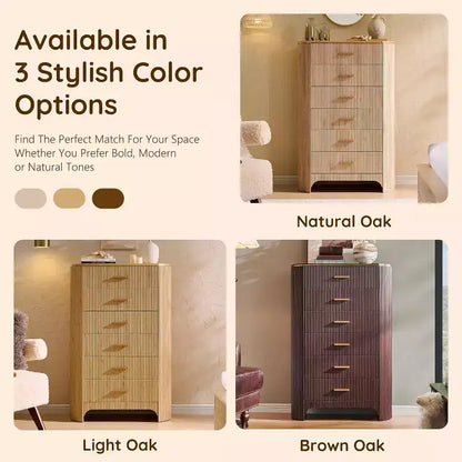 Commode cannelée pour chambre à coucher, commode de rangement avec poignées dorées, profil incurvé, organisateur de commodes de rangement en bois pour chambre à coucher, salon