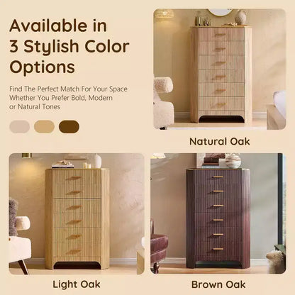 Commode cannelée pour chambre à coucher, commode de rangement avec poignées dorées, profil incurvé, organisateur de commodes de rangement en bois pour chambre à coucher, salon