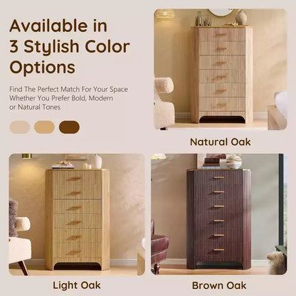 Commode cannelée pour chambre à coucher, commode de rangement avec poignées dorées, profil incurvé, organisateur de commodes de rangement en bois pour chambre à coucher, salon