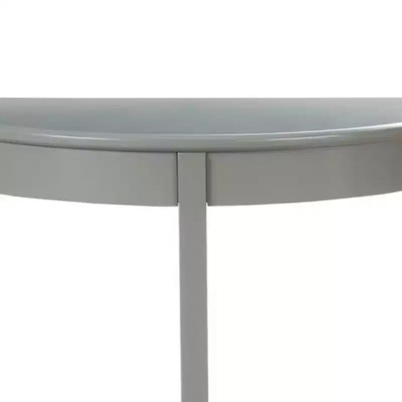 Console demi-lune Royal Hampton avec une étagère inférieure ouverte, grise