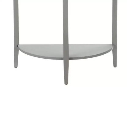 Console demi-lune Royal Hampton avec une étagère inférieure ouverte, grise