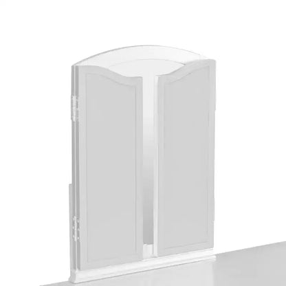 Poundex Coiffeuse en bois avec miroir et tabouret - Blanc