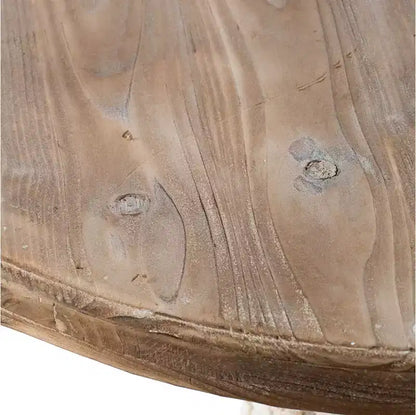 Table de salle à manger ronde GDFStudio Rosher de style campagnard français en béton léger et bois de 76 cm