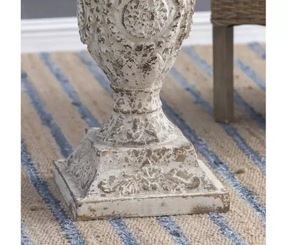 Table de salle à manger ronde GDFStudio Rosher de style campagnard français en béton léger et bois de 76 cm