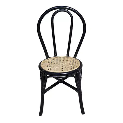 GDFStudio Corbin, chaises de salle à manger modernes en rotin et bois à dossier haut (lot de 2)