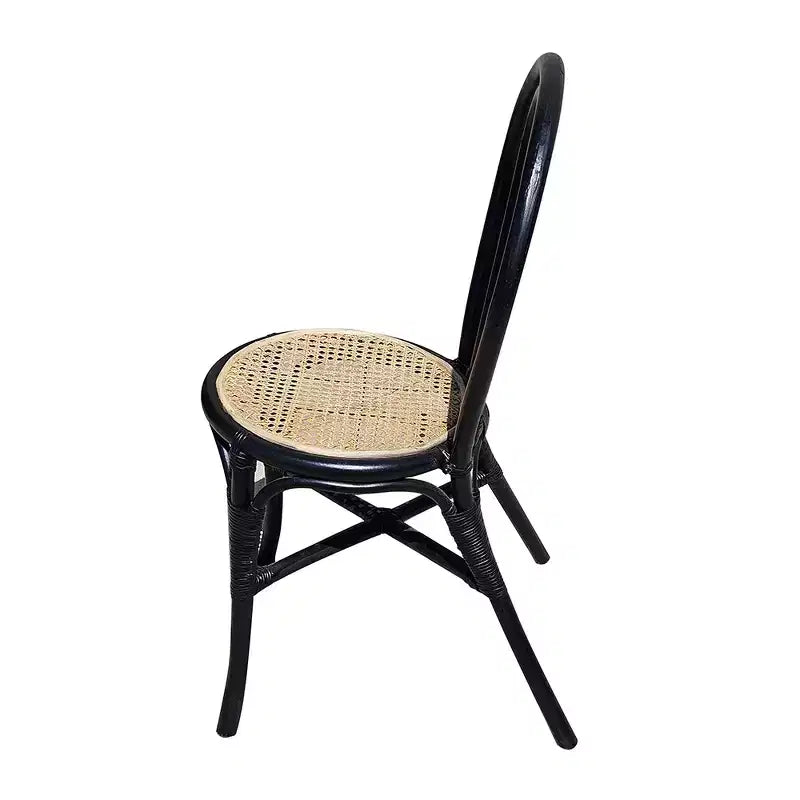 GDFStudio Corbin, chaises de salle à manger modernes en rotin et bois à dossier haut (lot de 2)