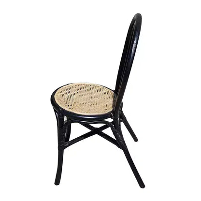 GDFStudio Corbin, chaises de salle à manger modernes en rotin et bois à dossier haut (lot de 2)