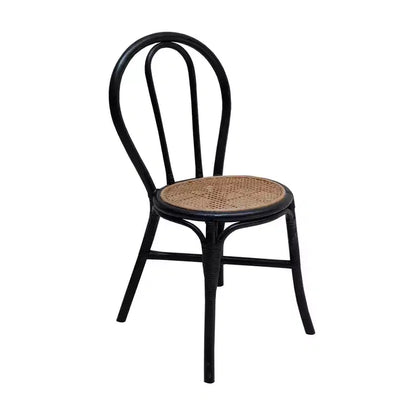 GDFStudio Corbin, chaises de salle à manger modernes en rotin et bois à dossier haut (lot de 2)