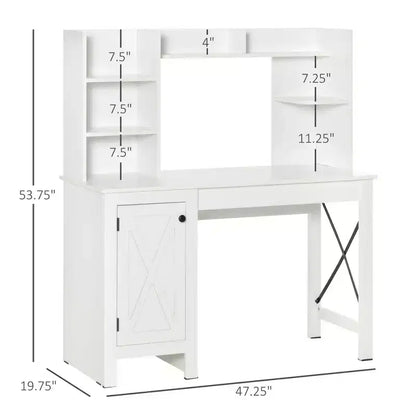Bureau informatique avec étagère, bureau d'ordinateur à domicile avec armoire de rangement