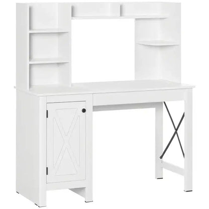 Bureau informatique avec étagère, bureau d'ordinateur à domicile avec armoire de rangement