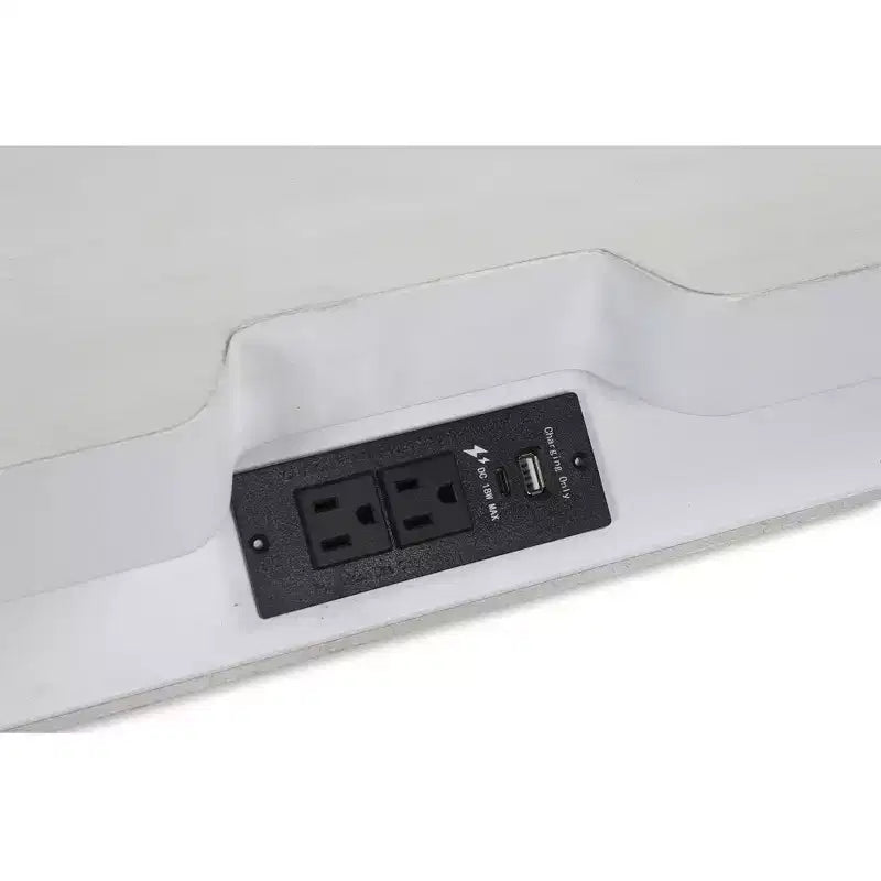 Table de nuit à 3 tiroirs Signature Design by Ashley Greddinton avec ports USB et prises, blanc antique