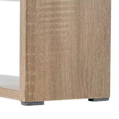 Table basse rectangulaire avec tiroirs de rangement, table centrale bicolore brillante avec compartiments cachés, table d'appoint avec étagère de rangement ouverte